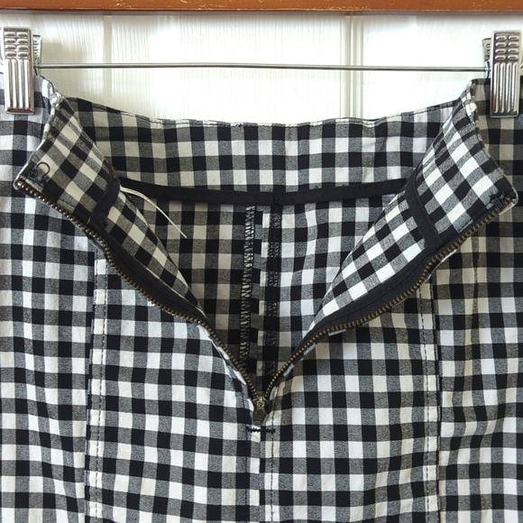 Free People Modern Femme Novelty Gingham High Waisted Bodycon Mini Skirt Black 6 - Picture 6 of 9